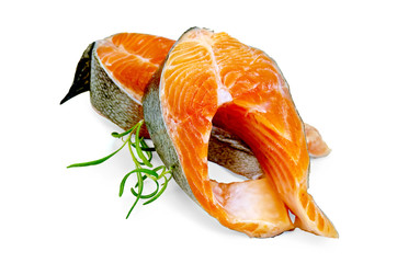 Trout with sprig of rosemary