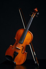 Fototapeta na wymiar aged handmade violin