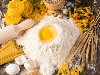 flour, eggs, wheat still-life