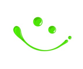 Green,toxic,chemical Venom or poison paint droplets smiley
