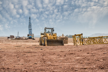 Fototapeta premium bulldozer on a building site