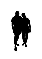 silhouettes of man and woman