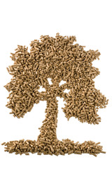 Baum aus Pellets für Heizung und Wärme