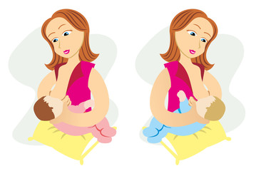 Mother breastfeeding baby