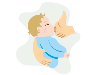 Mother breastfeeding baby