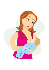 Mãe amamentando bebê