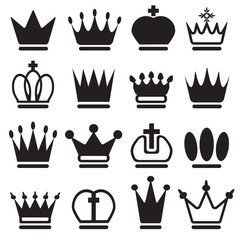 crown icons set