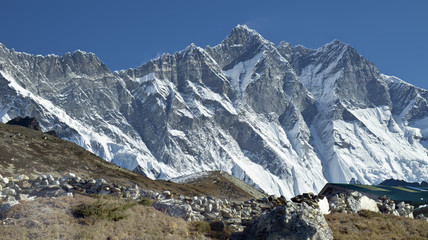 Fototapeta na wymiar Beautiful view of Lhotse mountain, Everest Region, Nepal.