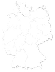 Obraz premium Vector map of German states on white background.