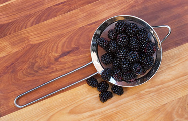 Strainer with Blackberries