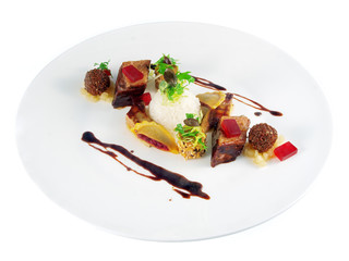 fried goose & liver platter