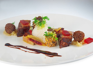 fried goose & liver platter