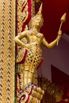 Thai art of god sculpture at the Bhuddist temple