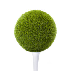Naklejka premium Golfball aus Gras