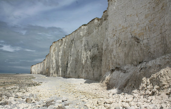 Les falaises de Criel sur Mer en Seine Maritime vues de la plage