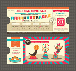 Birthday card Ticket style