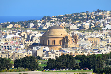 world-famous cathedral in Mosta,Malta