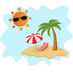 Fototapeta na wymiar illustration of beach sand sun