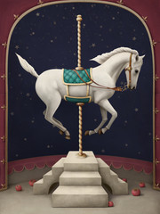 White circus horse. © annamei