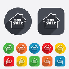 For sale sign icon. Real estate selling.