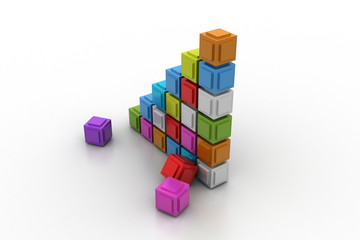 The diagram consisting of several cubes of different colours