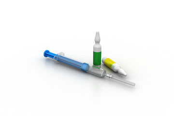 Ampoules and Syringe for Injection