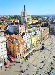 Obraz premium Croatian Zagreb aerial view