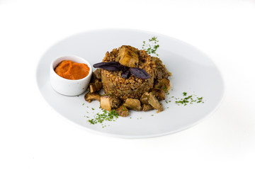 Buckwheat porridge with mushrooms