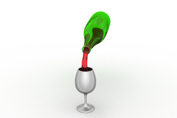 Red wine pouring in a glass