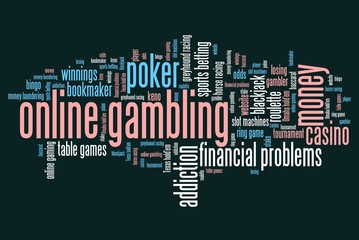 Internet gambling - word cloud illustration
