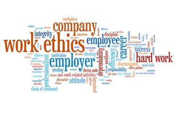 Corporate ethics - word cloud illustration