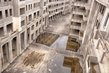 an unfinished residential complex