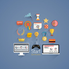 Gamification in business- Flat design