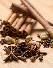 Dry multicolored spice closeup