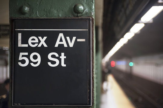 New York City subway sign, Lexington Avenue