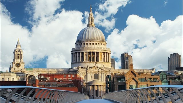 London - St Paul Cathedral, UK, time lapse