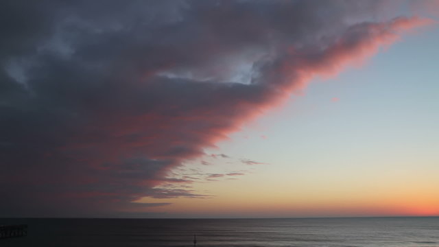 Sunset over the ocean time lapse Daytona Beach Florida