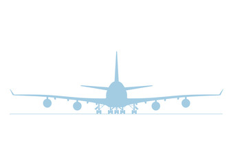 Jumbojet Boeing 747 Silhouette Frontansicht