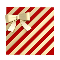 Wrapped gift box with a bow and ribbon