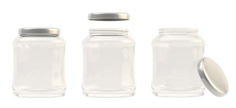 Glass jar with a metal cap cover