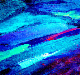 painting with dark blue,  illustration © Mikhail Zahranichny