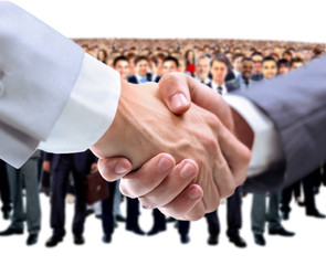 handshake and business team