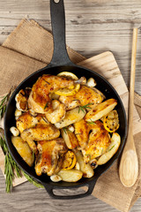 Garlic, Lemon and Rosemary Roasted Chicken with potato