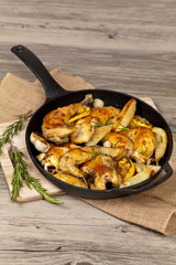 Garlic, Lemon and Rosemary Roasted Chicken with potato
