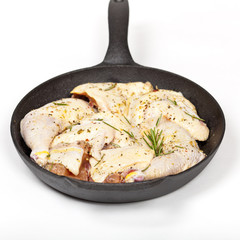 Raw Chicken with Rosemary ready to cook