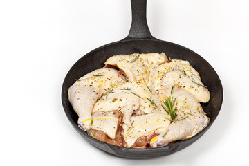 Raw Chicken with Rosemary ready to cook