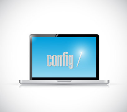 configure code on a laptop. illustration design
