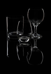 Drink glasses on isolated background