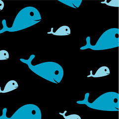 Naklejka premium Blue dolphins on a white background