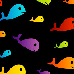 Colorful dolphin background for children